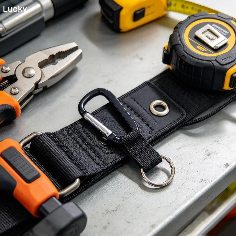 1Pcs Aluminum Carabiner With Webbing Key Ring Portable Quick-Attach Mounting Hook For Outdoor Tools Accessories