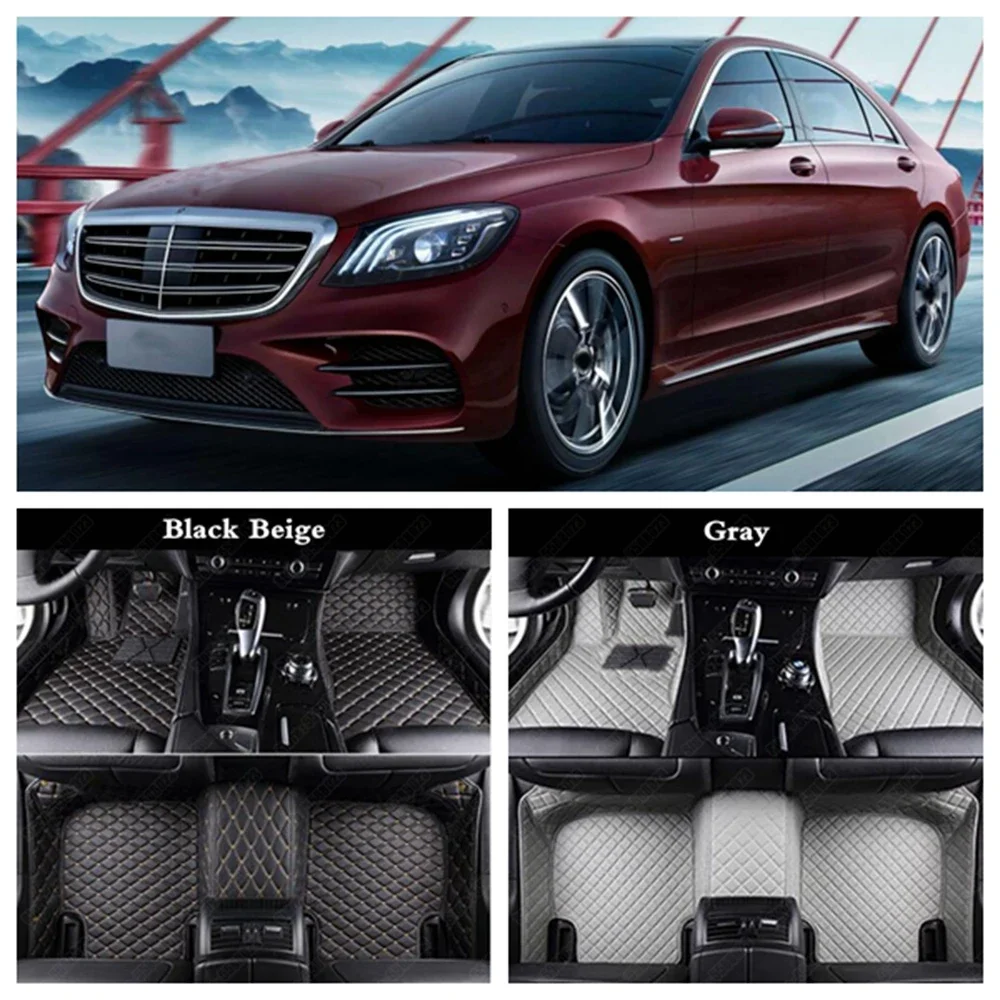 Car Floor Mats for Mercedes Benz S Class Series AMG W140 W220 W221 W222 S350 S400 S450 S500 S550 S600 S63 Auto Carpet Cover Rugs