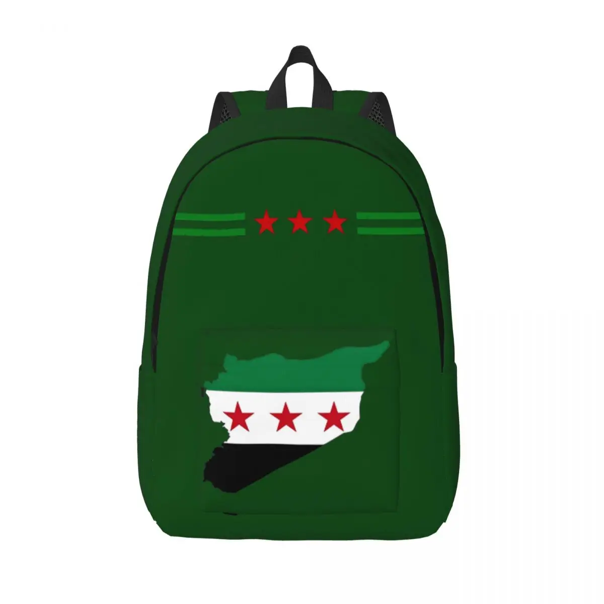 Flag Map Of Syria Teenage Backpack Durable High School Hiking Travel Syrian Arab Republic Daypack Laptop Computer Canvas Bags