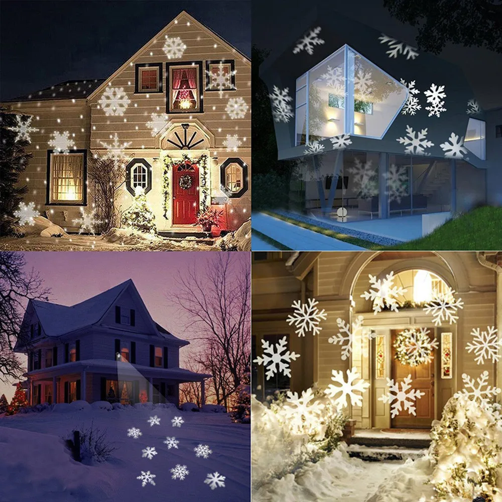Solar Snowflake Light Outdoor Waterproof Led Light Christmas Dynamic LED Solar Snowflake Projector for New Year Decor