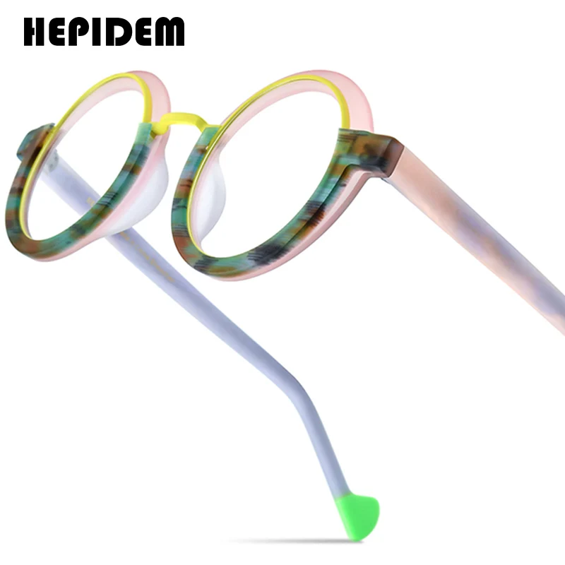 HEPIDEM Acetat Brille Rahmen Frauen übergroße große runde Brille japanische handgemachte Brille dicke transparente Brille 9351 6
