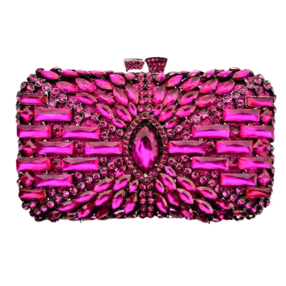 

WHTUOHENG Crystal Women Stone Formal Purse Evening Clutch 15 Colors Diamond Party Purse Bags Rhinestone Purses Stone Handbags