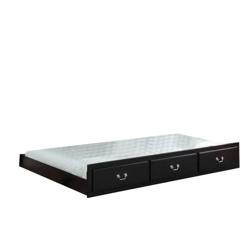 Twin Black Finish Trundle Bed Only - Space-Saving, Stylish, Multi-Functional Solution