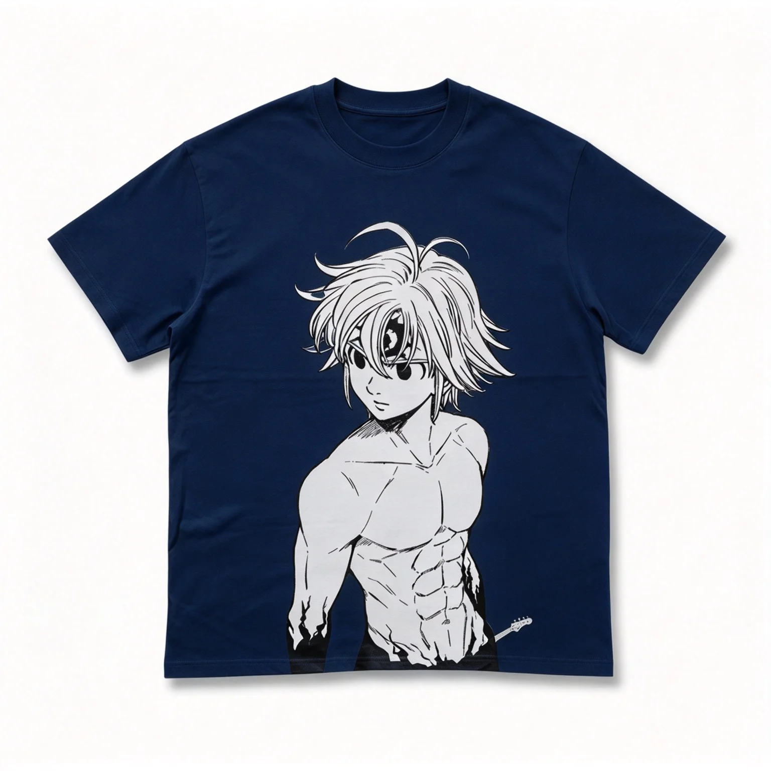 2026 The Seven Deadly Sins Meliodas Muscle Sketch Anime Graphic T Shirt Men Women Oversized Cotton Short Sleeve Casual Manga Tee