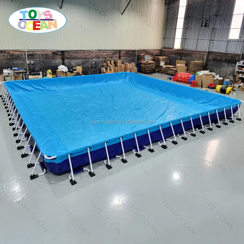Customize Easy Set Rectangular Metal Frame Above Ground Above PVC Material Swim Pool Metal Frame Swim Pool