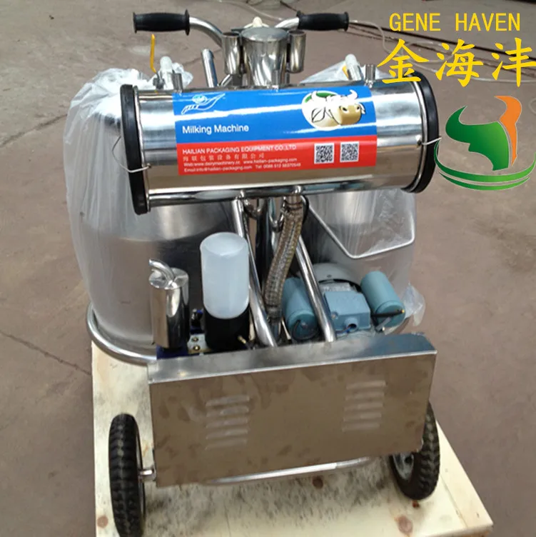 Double Bucket Vacuum Pump Portable Milking Machine For Cow/Goat Milking For Sale