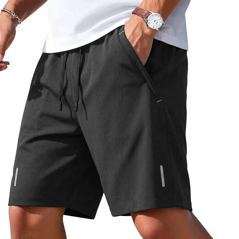 Calças Curtas Masculinas de Secagem Rápida para Praia, Calças Esportivas de Verão com Bolso, Calças Casuais com Zíper para Caminhada, Tamanhos Grandes