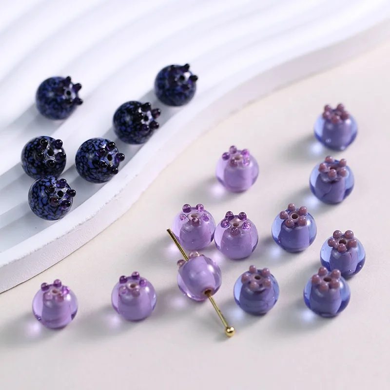 Blaubeer-Glasperlen, handgefertigt, Simulation, Obst, Himbeere, Schmuck, Armband, DIY-Zubehör – Detail 3