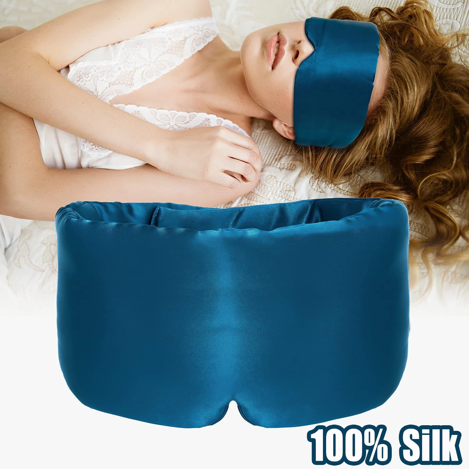 100% seta naturale gelso maschera per dormire benda per gli occhi in seta Eyeshade portatile da viaggio benda per gli occhi copertura per gli occhi