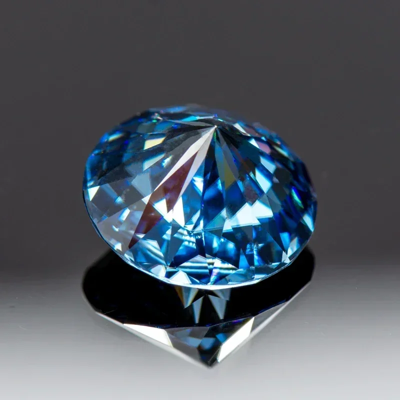 Moissanite Stone Round Shape Natural Colours Royal Blue Special Emperor General Cut Lab Grown Gemstones With GRA Certificate