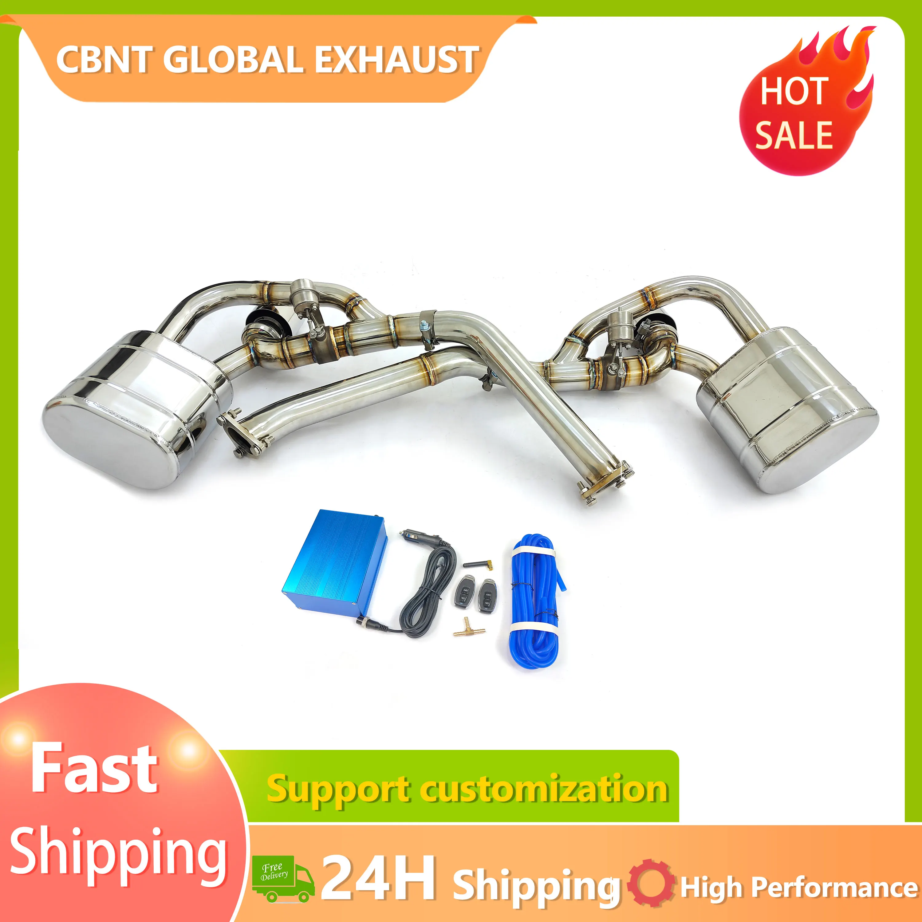 

CBNT 993 Exhaust Axleback with Valve Muffler for Porsche 911 993 Carrera/Targa 3.6L 3.8L High Quality SS304 Exhaust Systems