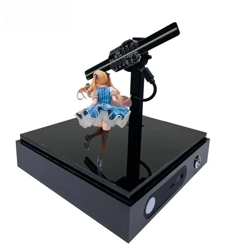 3D Holographic LED Fan Projector with Built-in Battery, Desktop Cartoon Character Display Light for Action Figures and Toy