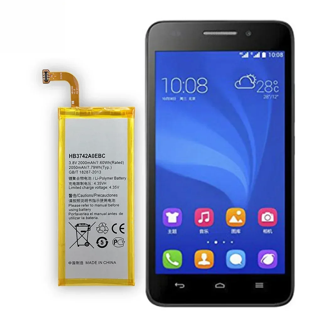 

High Quality Replacement Battery For HUAWEIAscend P6 Honor 4Play TL00 HB3742A0EBC Mobile Phone New Batteries