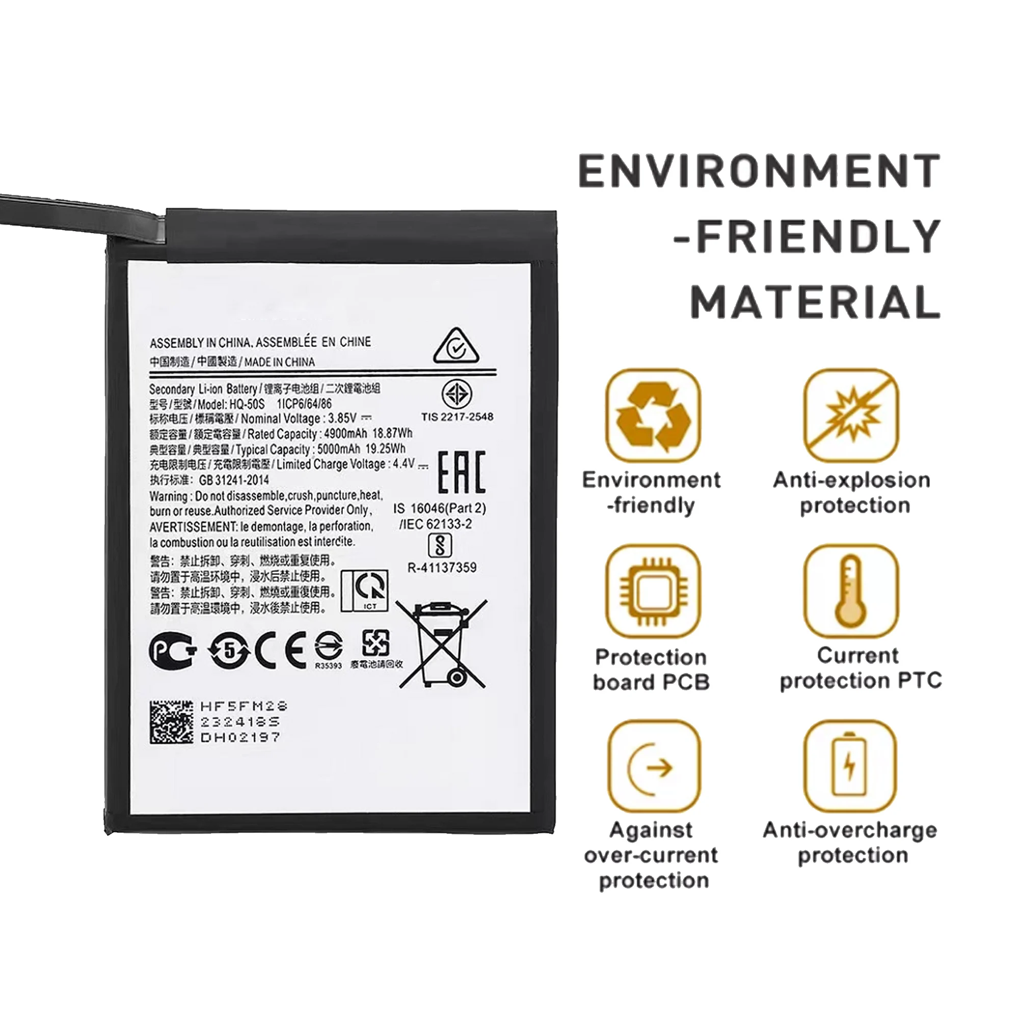 HQ-50s Battery For Samsung Galaxy A02 A02S SM-A022F A022DS A022M A022G A025F A025DS A025G  Capacity Replacement Repair P