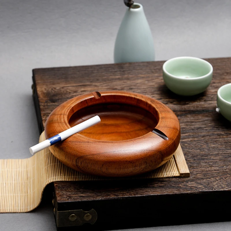 Vintage Solid Wood Ashtray Creative Hotel Restaurant Large Wooden Cigar Ashtray