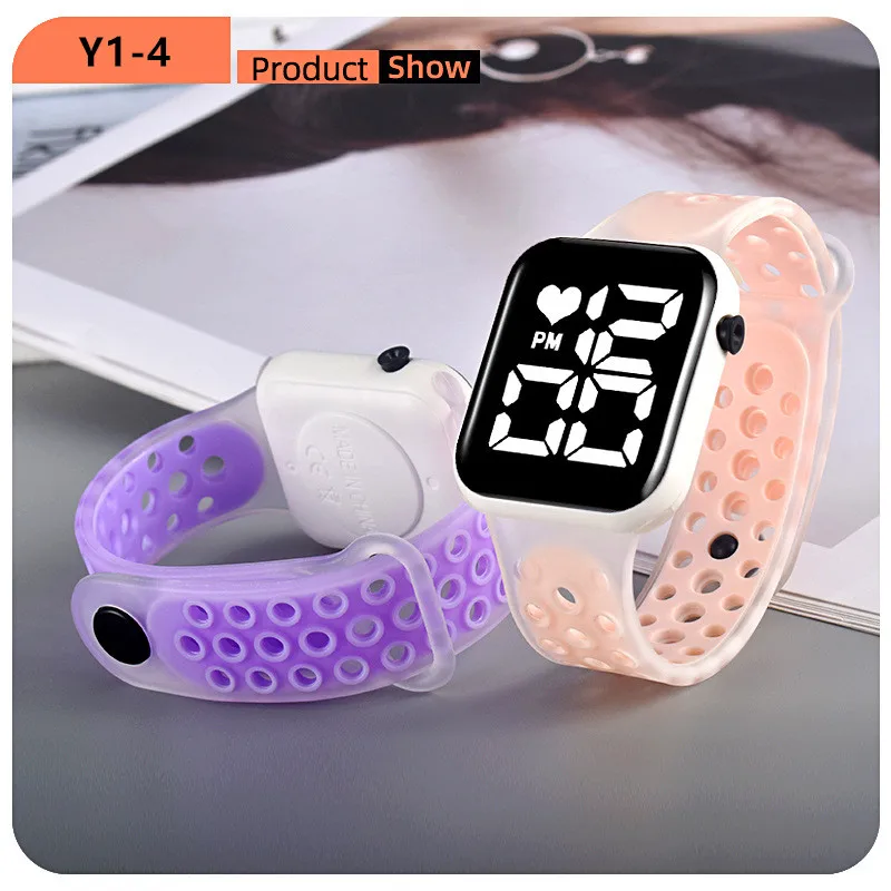 Einfache Digitaluhr für Kinder wasserdichte Sport elektronische LED-Uhr TPU-Band Anzeige Tag Monat Kinder uhr Jungen Mädchen Uhr