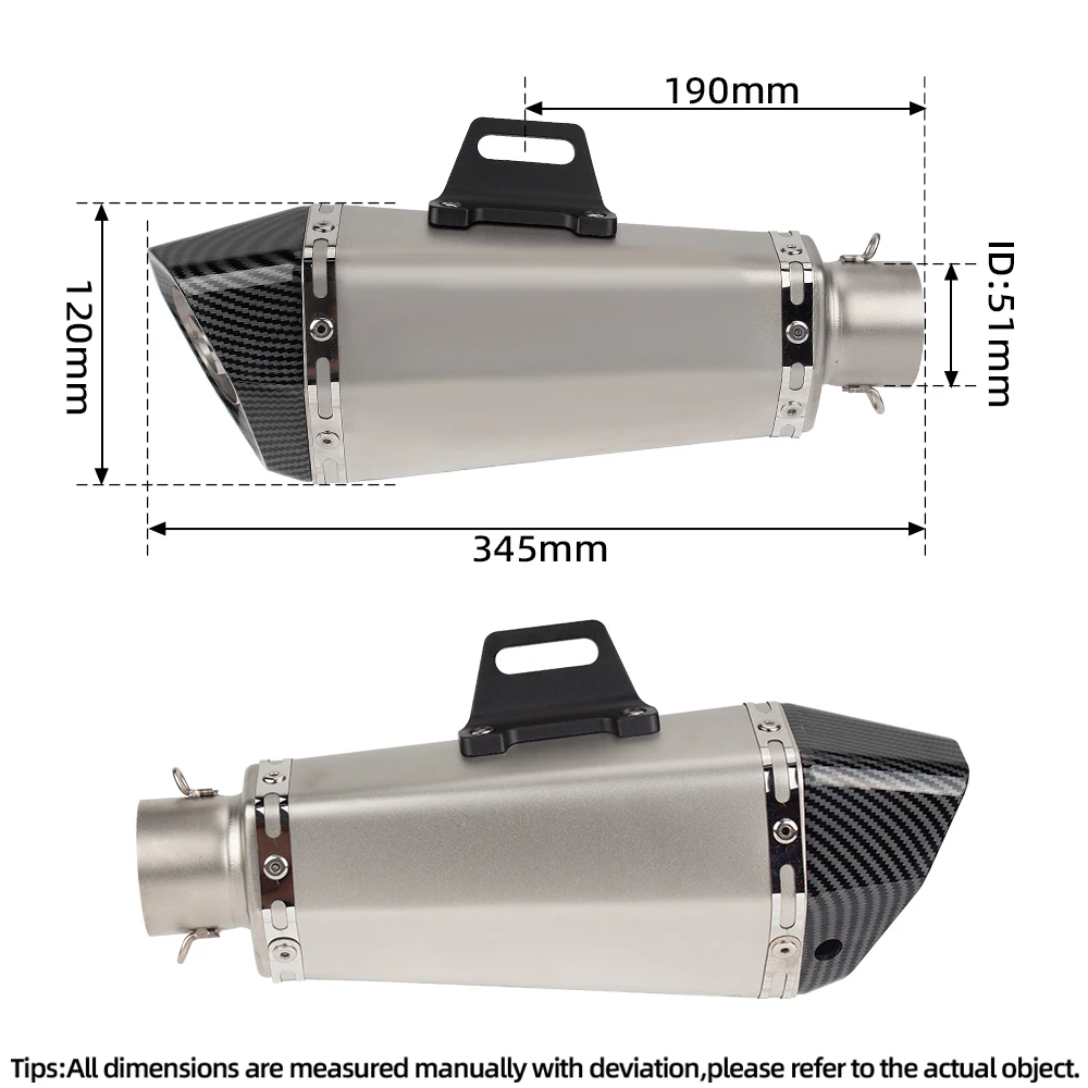 دراجة نارية العادم العالمي 51 مللي متر الخمار مع DB القاتل ل FZ6 GSX250R NINJA400 CBR300R GSXR125 MT07 R3 CBR500R