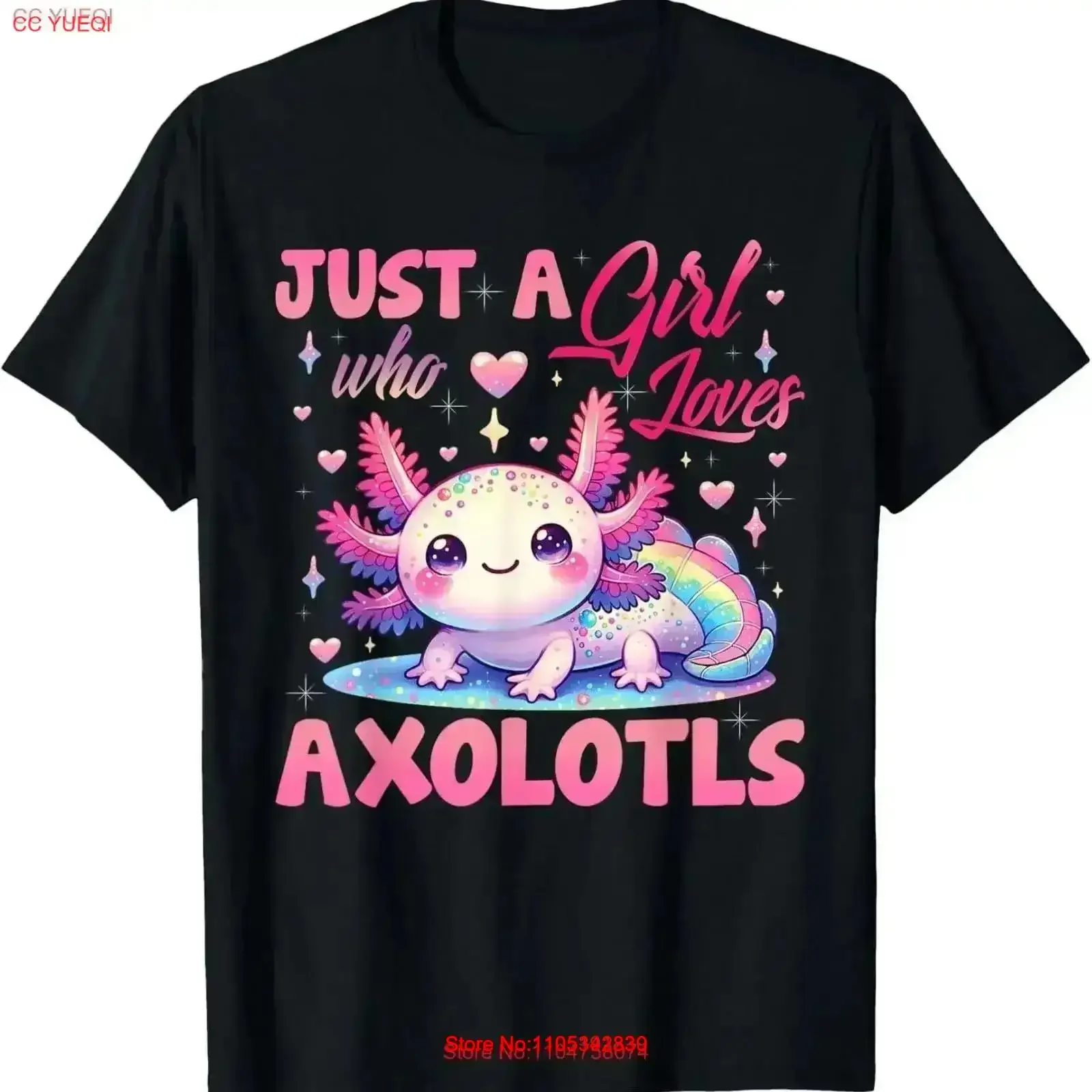 Niedliches Axolotl-T-Shirt mit Aufschrift „Just A Girl Who Loves Axolotls“, Vintage-Waschung, modisch, bequem, Streetwear, stilvoll, mit dehnbarem Grafikdruck