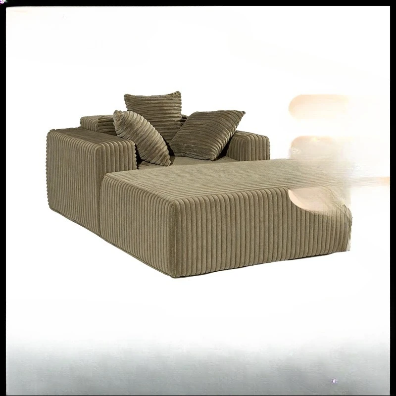 Tofu block sofa integrated molding sponge frameless corduroy straight row sofa