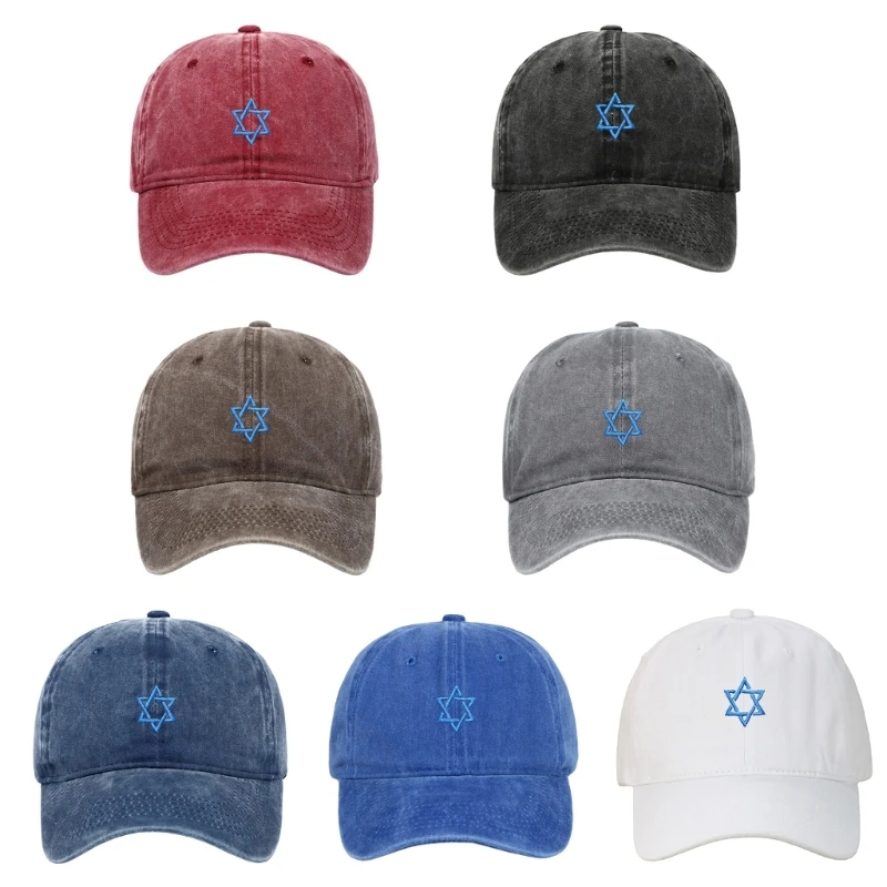 Patriotic Israel Flags Stitched Cotton Sun Caps Adjustable Baseball Hat for Daily