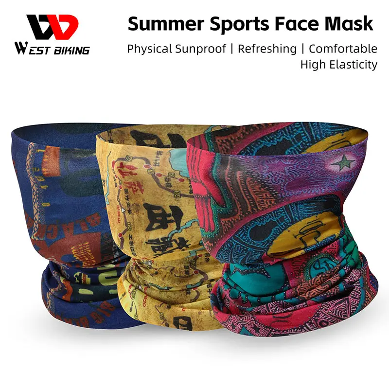 

WEST BIKING Summer Outdoor Sports Sun Protection Face Mask Breathable Quick Dry Headgear Neck Gaiter Cycling Hiking Running Mask