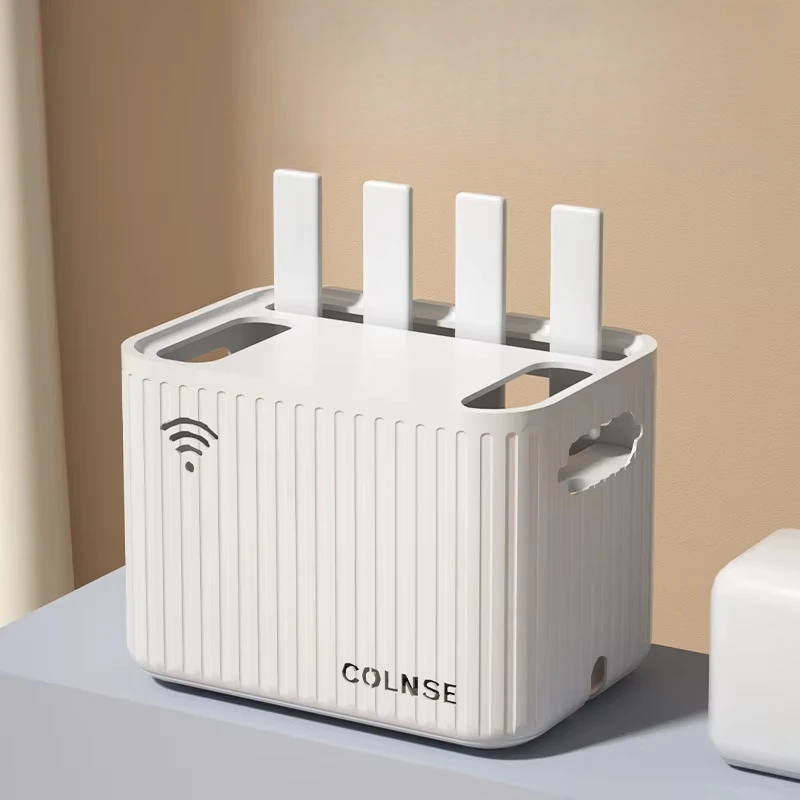 

Minimalist Router Storage Box, WiFi Modem and Set-Top Box Holder, Home Power Socket Cover Box, Large Capacity Tiered Storage