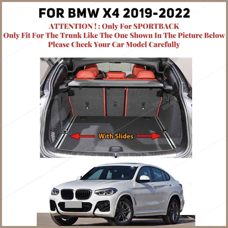 Car trunk mat for BMW X4 G02 2019 2020 2021 2022 Cargo Liner Carpet Interior Parts Accessories Cover