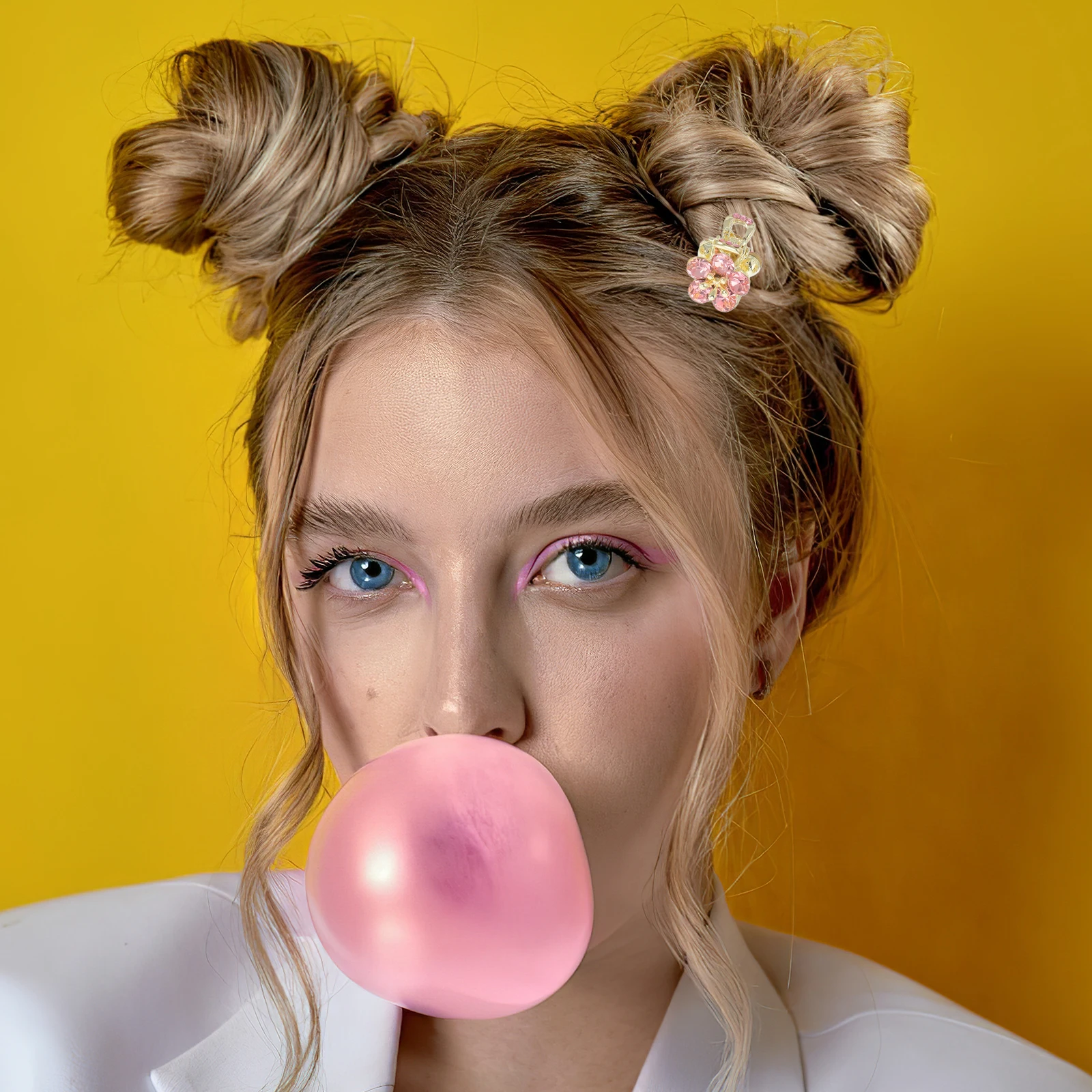 

4Pcs Elegant Flower Rhinestone Hair Barrette Clips for Women Teens Bridal Accessories Non Slip Mini Hair Jewelry