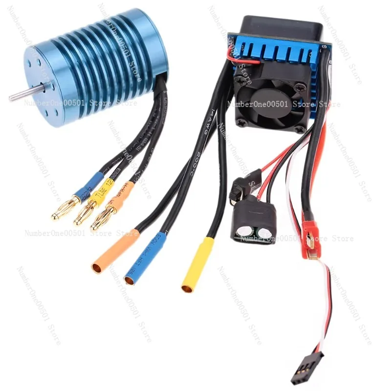 F540 internal rotation 4-pole sensorless brushless motor 3650 4370KV 9T car marine motor 1/8 1/10 flat running