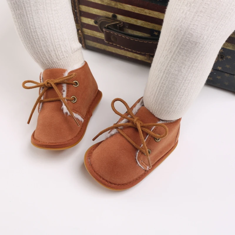 Winter-Babystiefel für Jungen und Mädchen, Laufschuhe mit Schnürung, bequem und weich für Vorschulkinder 0-18 Monate, für Neugeborene. – Detail 13