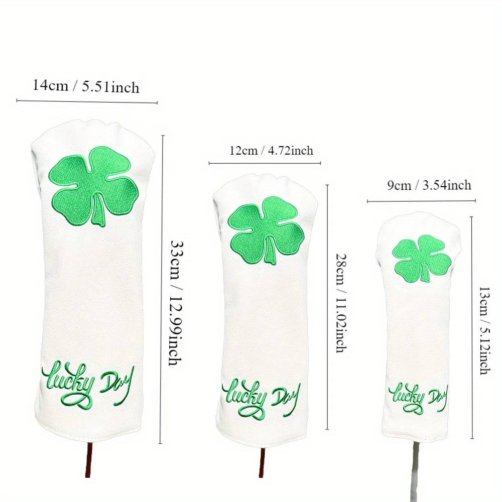 1pc/4pcs Four-leaf Clover Golf Club Head Cover - Durable, Waterproof And Secure, Golf Accessories