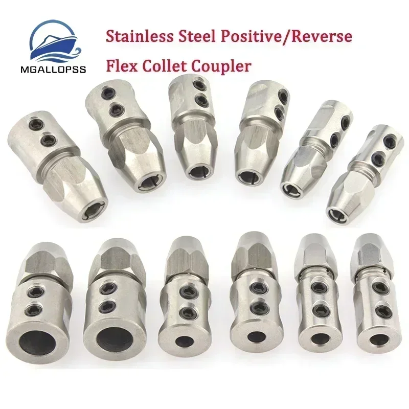 1pc Ship Flexible Coupling Stainless Steel Left/Right Flex Collet Coupler for RC Boat Model Ships Flex Cable