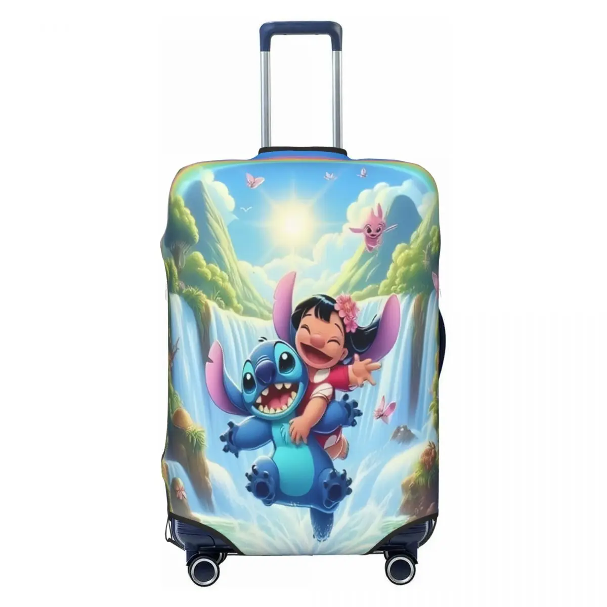 

Cute Lilo And Stitch Luggage Cover Protector Dust Proof Animated Films Travel Suitcase Covers
