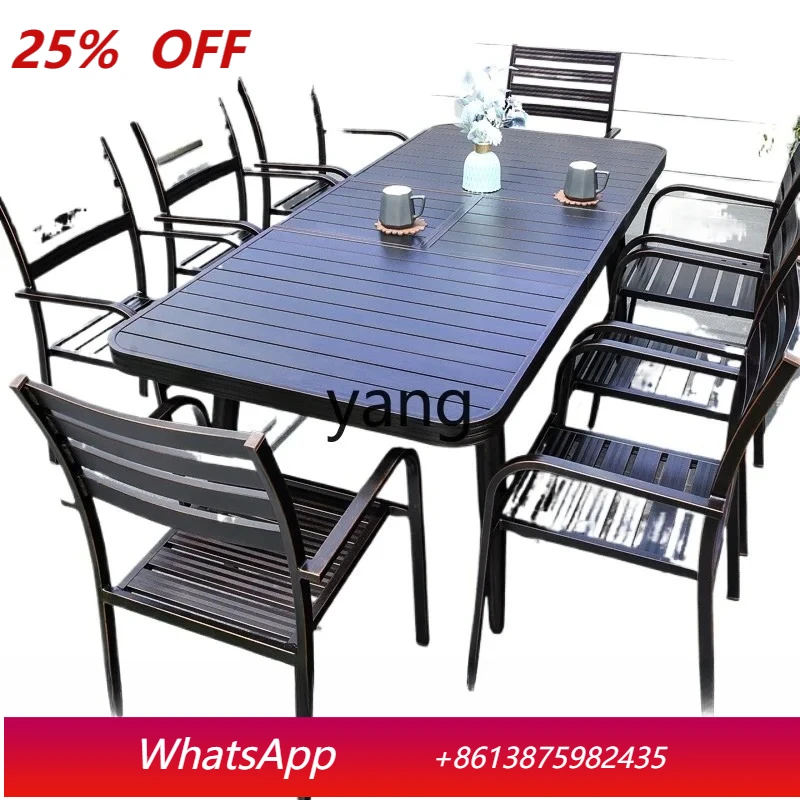 

LMM outdoor tables and chairs courtyard aluminum alloy telescopic garden villa open-air leisure