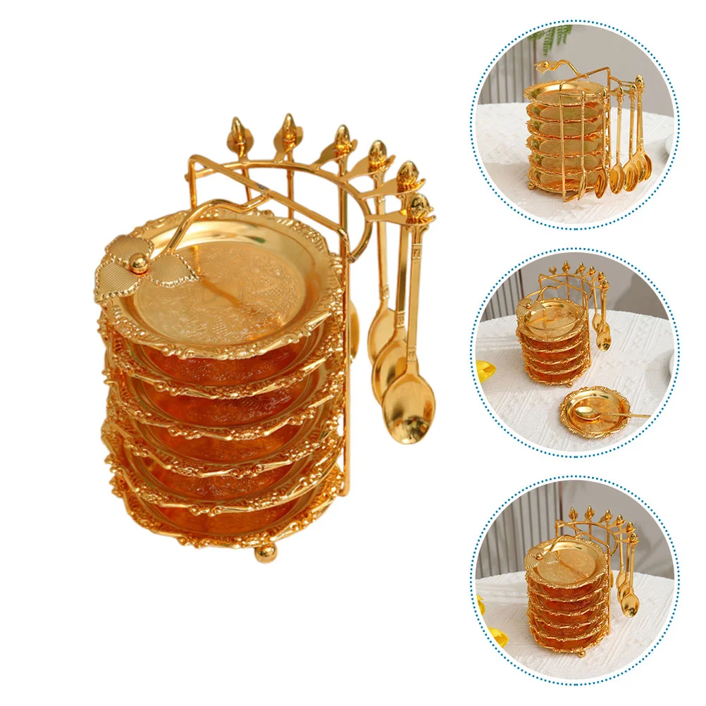 

Cake Pan Stands for Party Gold Fruit Bowl Cupcake Platter Iron Rectangular Serving Bowls Coasters Tray