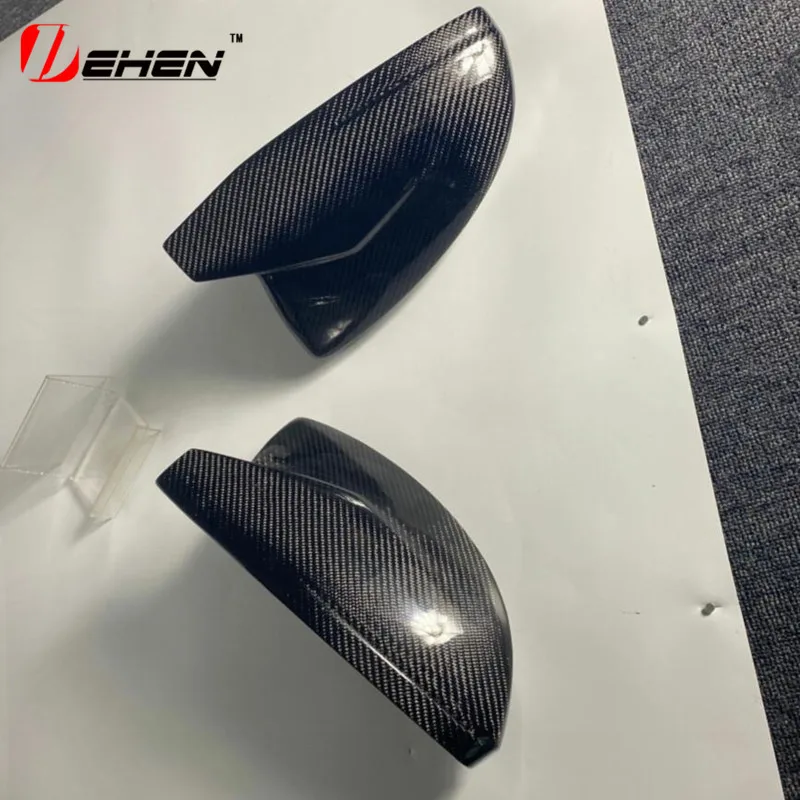2pcs Glossy Carbon Fiber OX Horns type rearview mirror shell For Audi A6 C8 A7 ABT 4K8 A8 D5 2018-2023