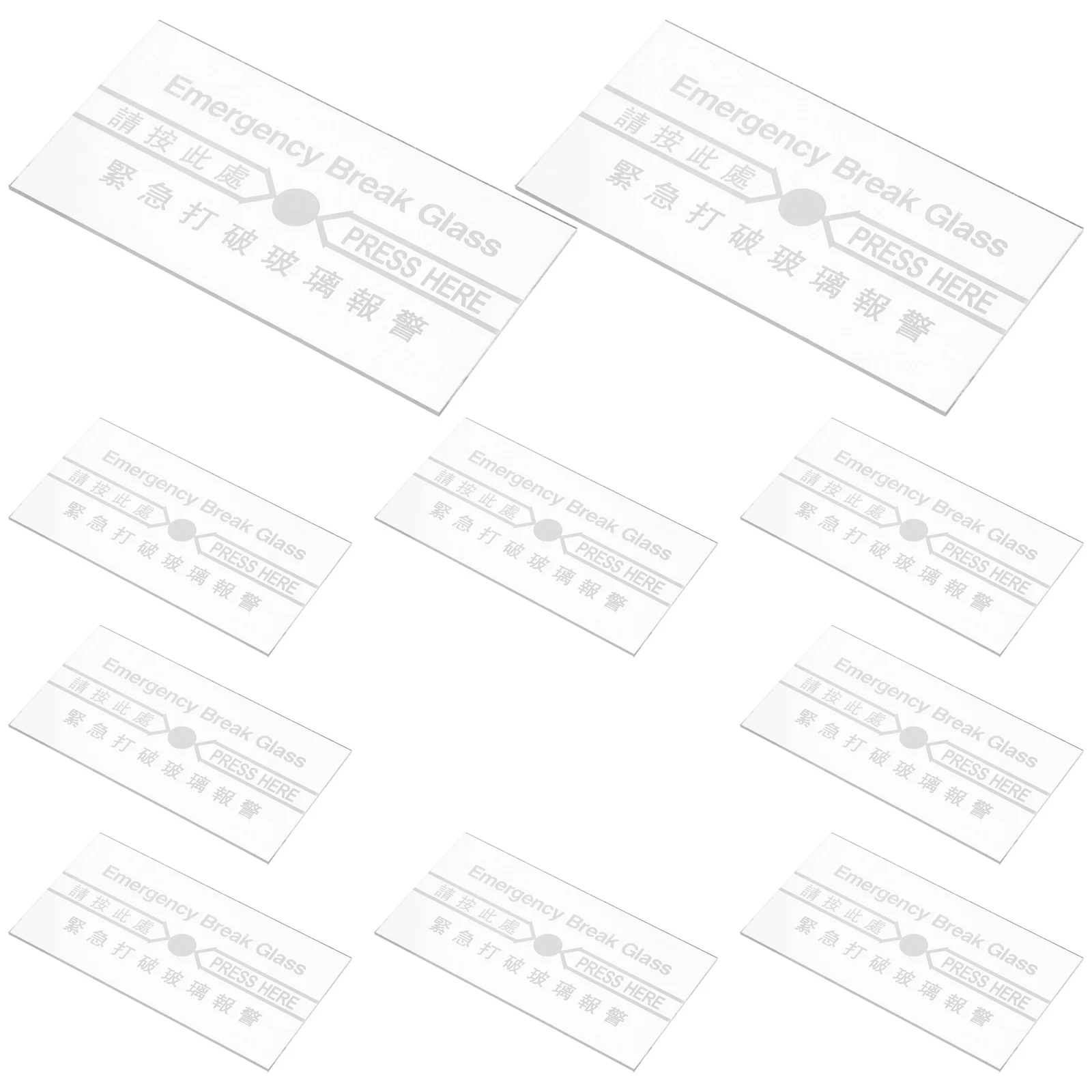 10pcs Fire Alarm Glass Replacement For Manual Call Point Transparent Heat Resistant Breakage Sheet Emergency Switch Cover Spare