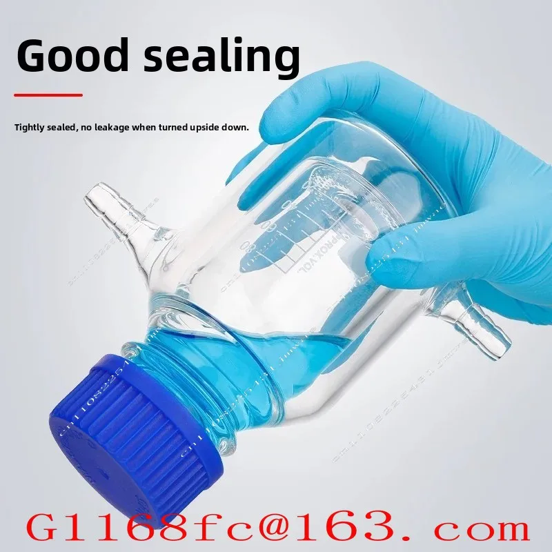 GL25/32/45/80 Glass Double-layer Jacket Reagent Bottle High Borosilicate 3.3 Acid Salt Spiral Mouth Reagent Bottle 25-2000ML