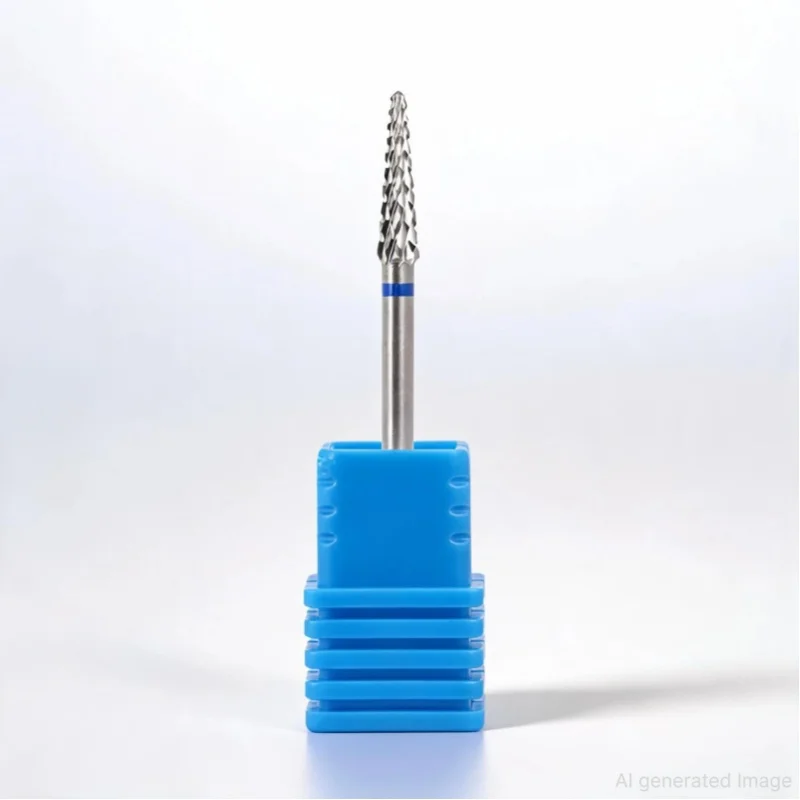 1-teiliges Nagelbohrer-Set für Acrylnägel, 3/32" Schaft, Wolframstahl, konische Form, professioneller Hartmetall-Wolframbohrer