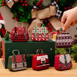 Christmas Decoration 2024  Metal Box Handbag Shape Tin Jar Jewelry Storage Case Kids Gift Can Storage Boxes Xms Party Decors