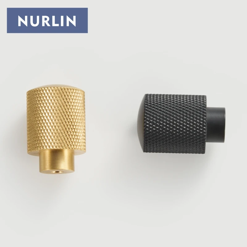 Nurlin Brass  Diamond-cut Cross Knurl Pattern Gold Black Kitchen Cabinet Handles Wardrobe Pull T-bar Knobs 500mm Long Available