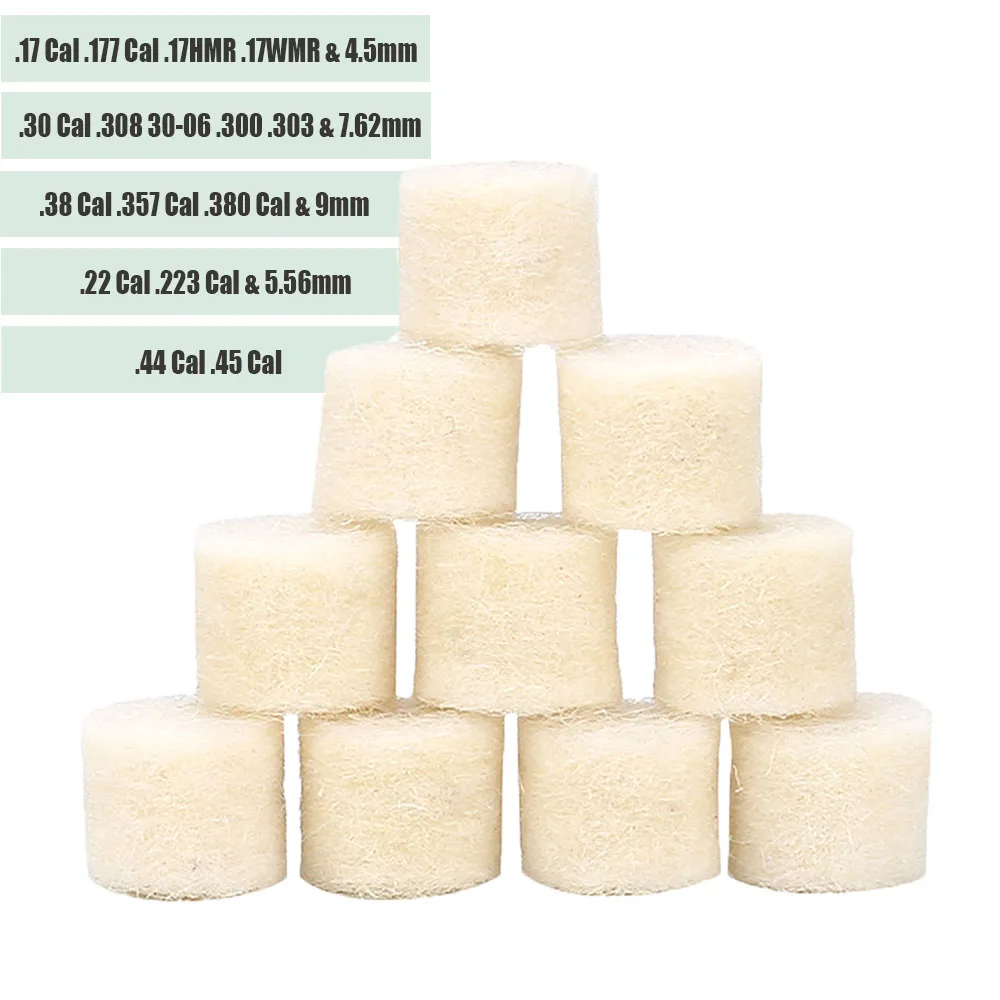 50Pcs Chamber Cleaning Pads Attachment Cleaning Chamber Mop .22 .223 .30 .38Cal 9mm Chamber Cleaning Pad Wool Felt Gun Cleaning