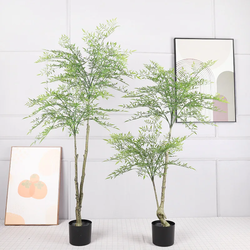 

Simulation plant Nantian bamboo floor-to-ceiling potted plant indoor large bionic green plant ornament living room