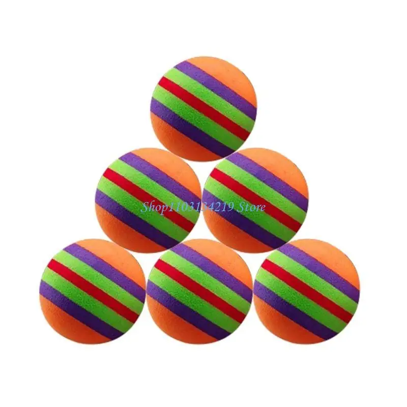 N5KC Cats Kitten Practice Balls Activity Cats Dog Funny for Play Chewing Training Interactive Balls Colorful Rainbow