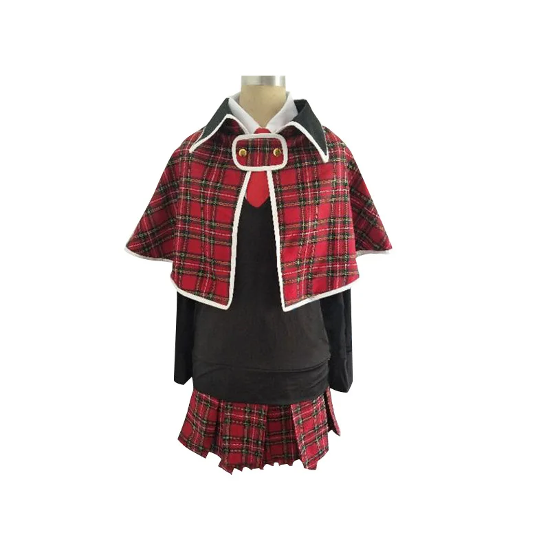 Anime Shugo Chara Cosplay Costume Hinamori Amu Yuiki Yaya Mashiro Rima Blue Red Checkered School Uniform Set Halloween Costume