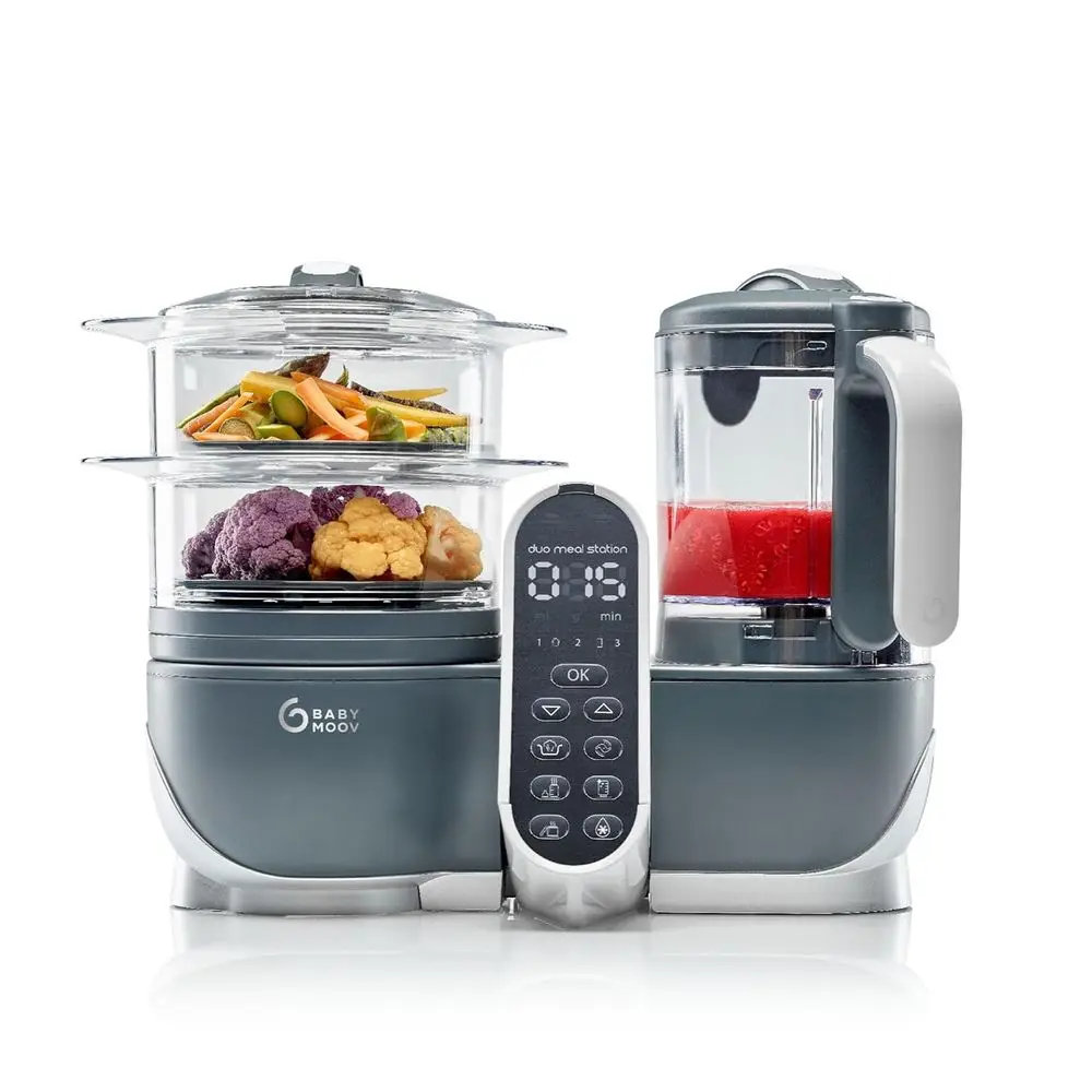

Многофункциональная станция для приготовления детского питания Duo Meal Station Grey: пароварка и блендер с регулировкой скорости, прибор для приготовления детского питания, который разогревает и приготавливает на пару (одобрено диетологами)