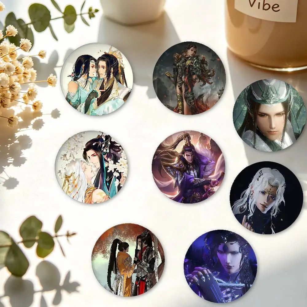 J-JX O-Online 3 Game Minimalist Exquisite Tinplate Brooches: Sleek Badge Lapel Pins For Bag Accessories, Practical Souvenir