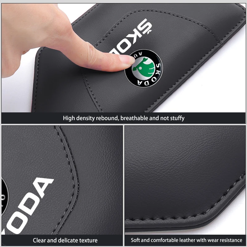 Car Armrest Elbow Pad Leather Auto Door Leg Knee Cushions For Skoda Rapid MK3 Derivative VisionS Yeti Scala Enyaq-iV view 4