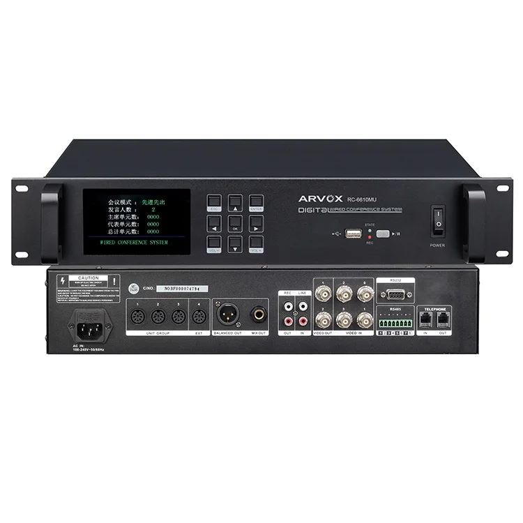 RC-6610MU digital conference system main controller discuss and voting and video tracking