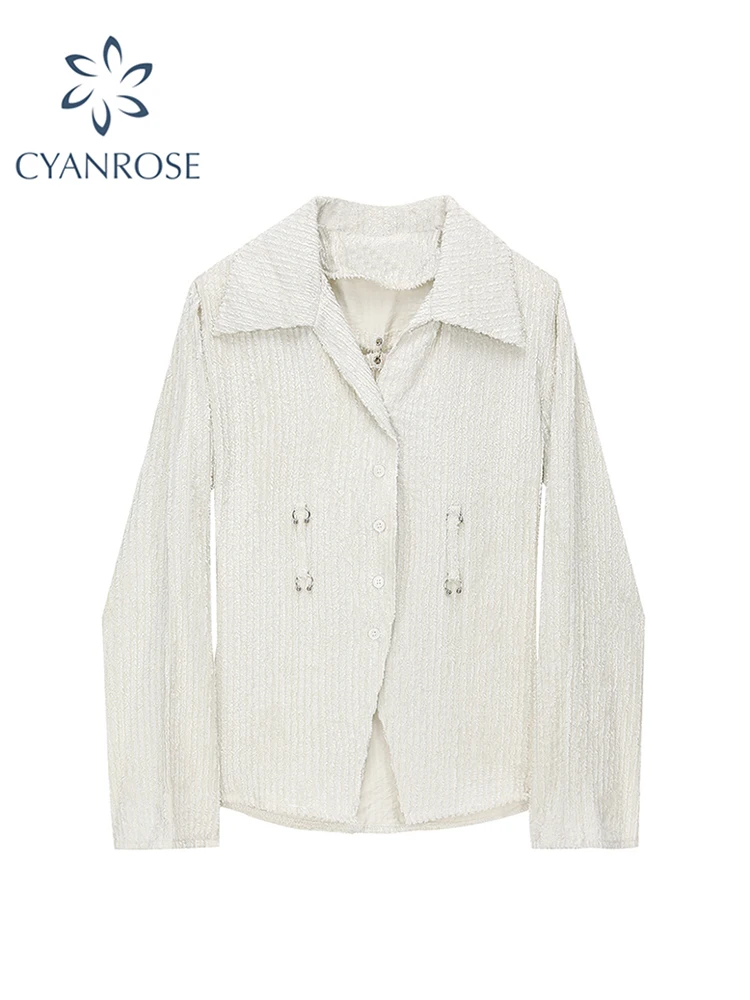 

Women Off White Shirts Blouse Y2k 90s Aesthetic Vintage Korean Harajuku 2000s Elegant Long Sleeve Shirt Top Clothes Autumn 2023